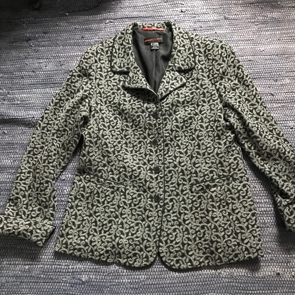 Nina Mclemore Wool Blazer Black and Grey, 12 - Picture 1 of 10